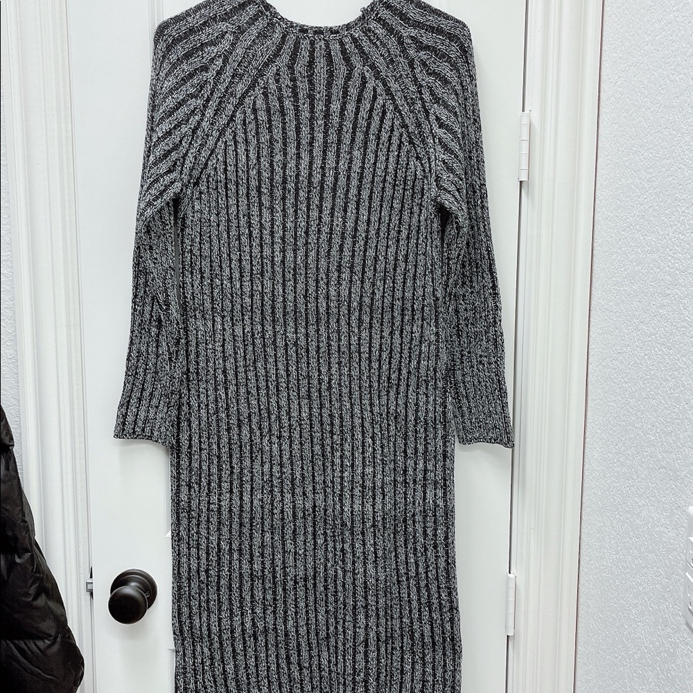 Women sweater dress grey black